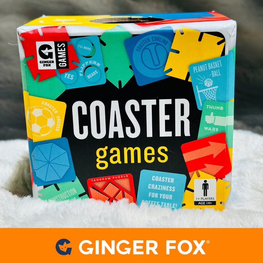 NWOT Ginger Fox‎ Coaster Games, 25 Wipe Clean Coasters